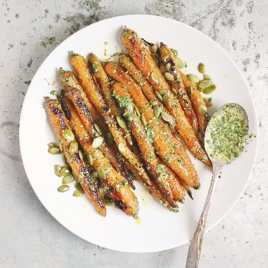 Roasted Carrots with Dill Pesto - Recipe photo by withfoodandlove