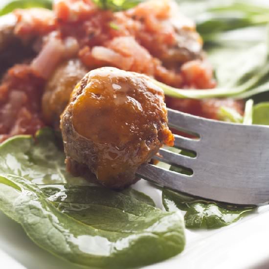 Homemade Italian Meatballs - Recipe photo by LowCarbHighFatRecipes.com