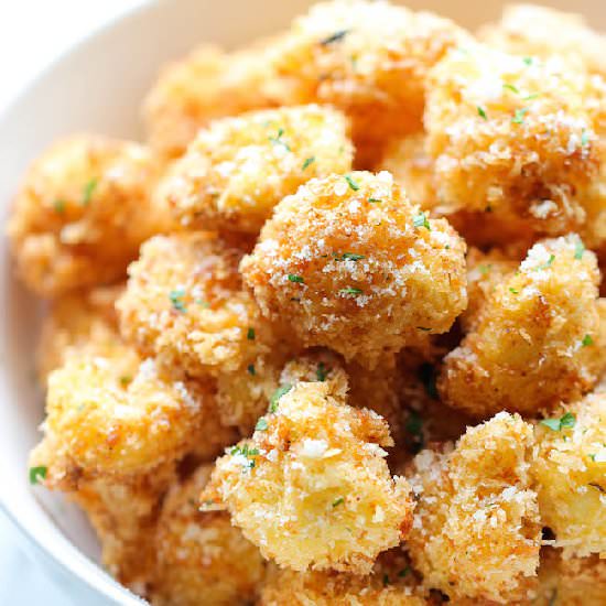 Parmesan Cauliflower Bites - Recipe photo by damndelicious