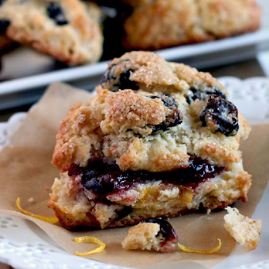Sour Lemon Cherry Scones - Recipe photo by beckysuebakes