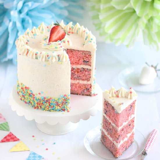 Strawberry Confetti Cake - Recipe photo by sprinklebakes