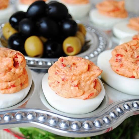 Pimento Cheese Deviled Eggs - Recipe photo by ishouldbemoppingthefloor
