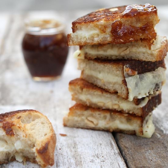 Marcona Almond & Fig Grilled Cheese - Recipe photo by cinemaandspice