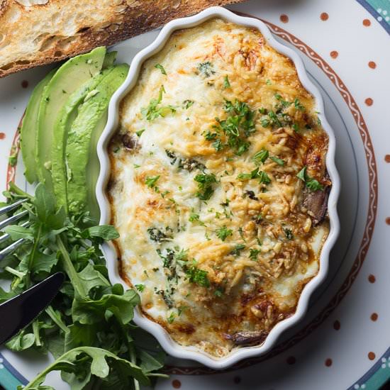 Baked Eggs with Soy Sauce Mushrooms - Recipe photo by gingerandtoastedsesame