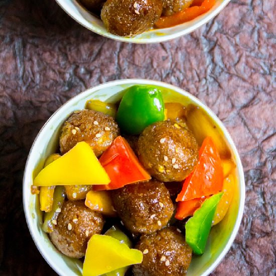 Chili and Garlic Soy Meatballs - Recipe photo by Priyanka DK