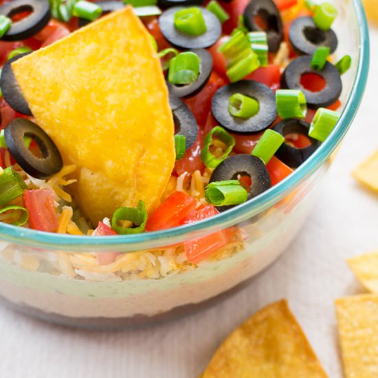 Skinny Seven Layer Dip - Recipe photo by littlespicejar