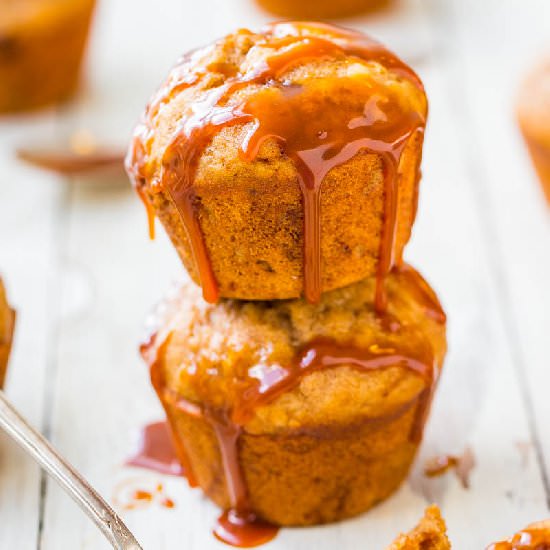 Salted Caramel Buttermilk Muffins - Recipe photo by Averie