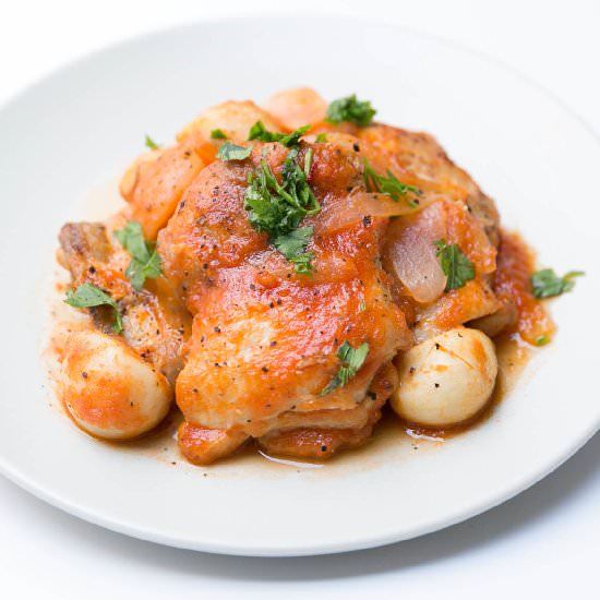 Braised Tomato and Garlic Chicken - Recipe photo by recipesinspired