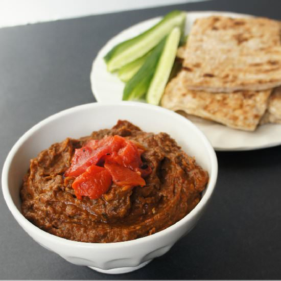 Red Pepper Spread with Eggplant - Recipe photo by vintagezest
