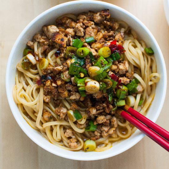 Dan Dan Noodles - Recipe photo by Minty Chai