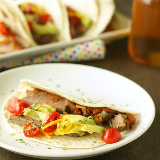 Crockpot Spicy Steak Tacos - Recipe photo by slowcookergourmet