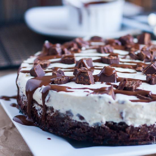 Chocolate Mint Brownie Cheesecake - Recipe photo by jellib