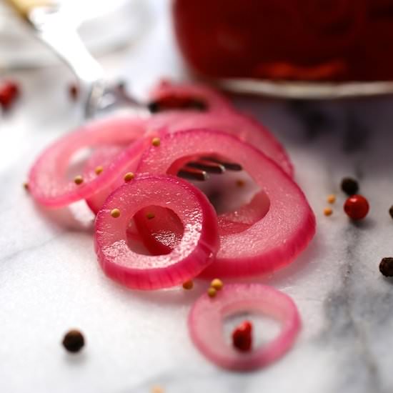 Quick-Pickled Red Onions - Recipe photo by NerdsWithKnives-Emily