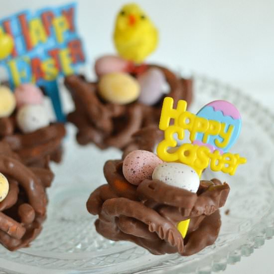 Chocolate Pretzel Easter Nests - Recipe photo by thecrazykitchen