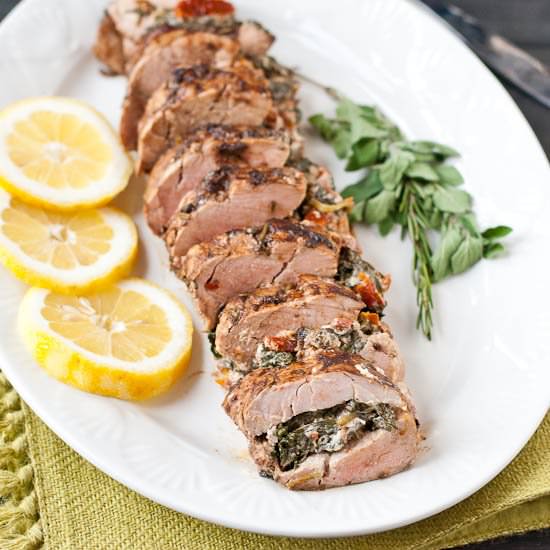 Mediterranean Stuffed Pork Loin - Recipe photo by Neighborfood