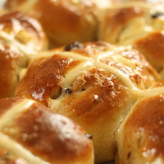 Cherry & Chocolate Hot Cross Buns - Recipe photo by ScaredyCatKitchen