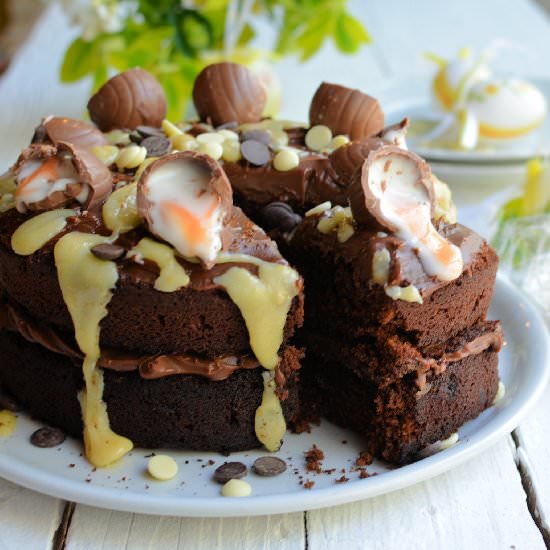Creme Egg Chocolate Drizzle Cake - Recipe photo by Lavender and Lovage