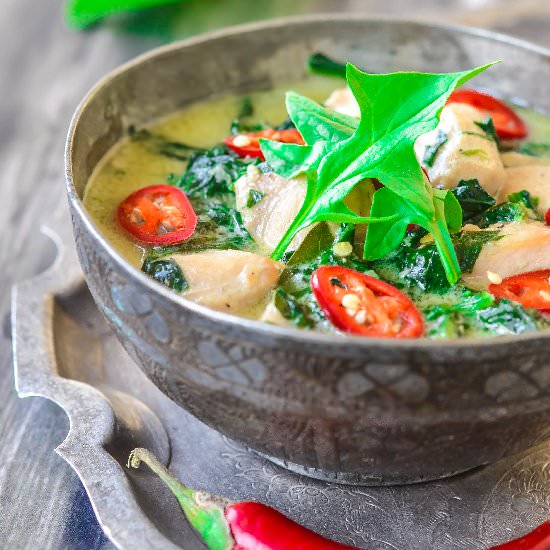 Chicken & Spinach Thai White Curry - Recipe photo by From the Kitchen of Sara