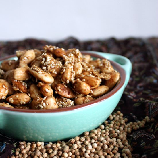 Dukkah Encrusted Almonds - Recipe photo by sharingthefoodwelove