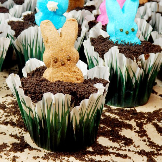 Peeping Peeps Bunny Cupcakes - Recipe photo by FrostingandaSmile