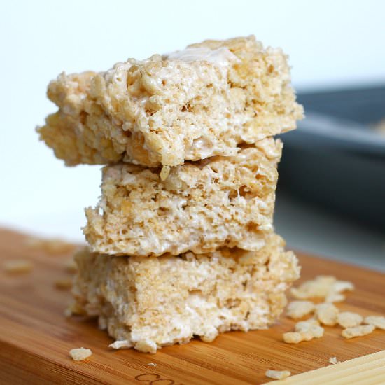 Brown Butter Rice Krispie Treats - Recipe photo by Confectionary Tales