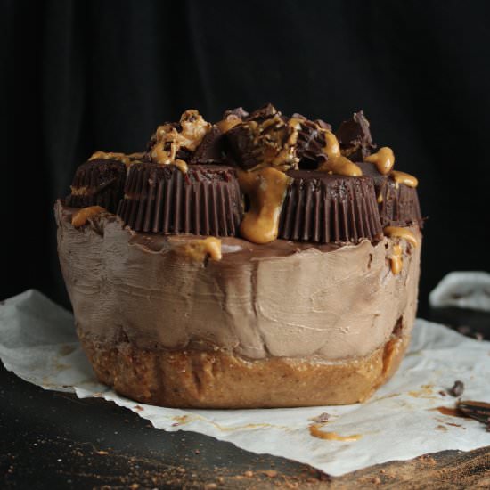 Chocolate Peanut Butter Cheesecake - Recipe photo by createnplate