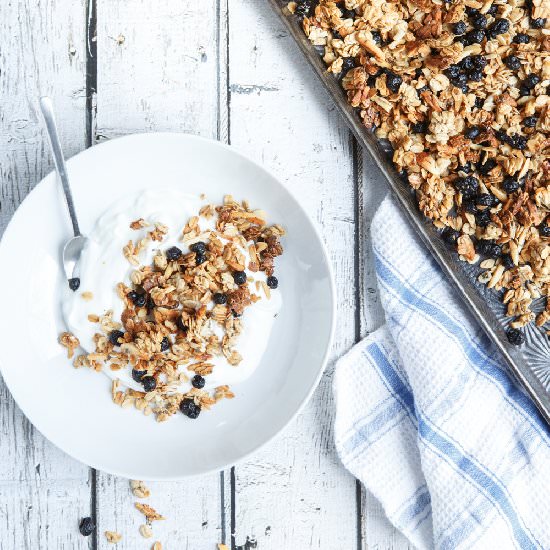 Blueberry Almond Granola with Chia - Recipe photo by sharedappetite