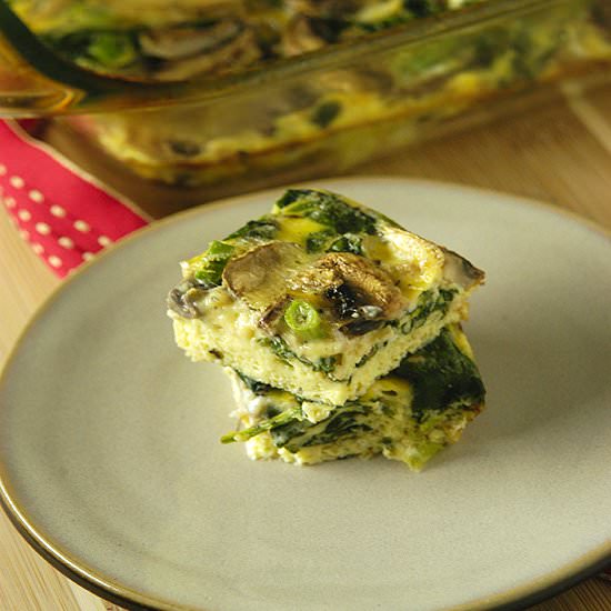 Spinach and Mushroom Frittata - Recipe photo by bashfulbao