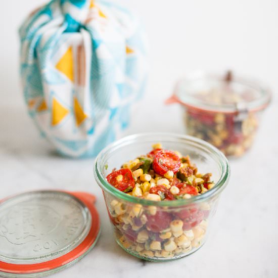 Bacon Corn Avocado and Tomato Salad - Recipe photo by jchongstudio