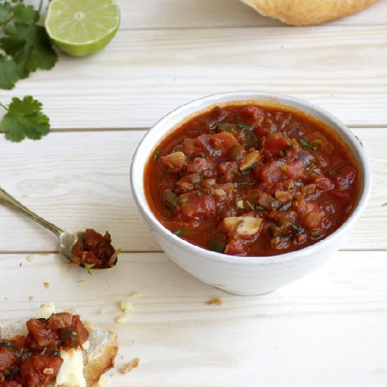 Roasted Garlic, Jalapeno and Tomato - Recipe photo by foodforaking