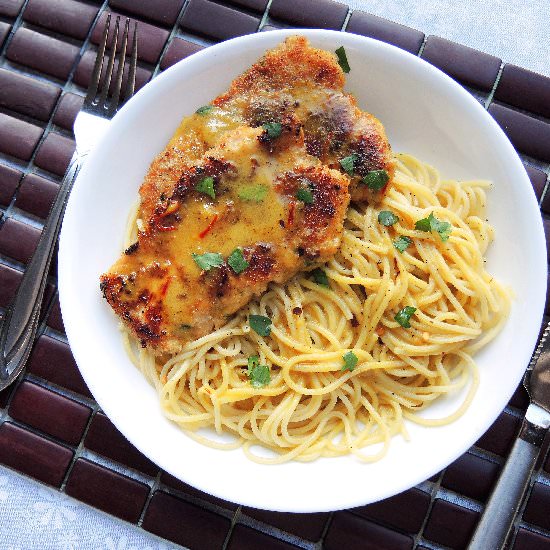 Chicken Scallopini with Saffron - Recipe photo by Cooking Creation