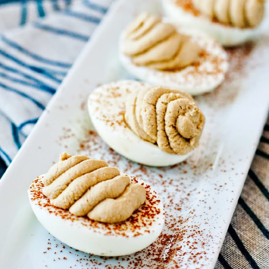 Sweet Tiramisu Deviled Eggs - Recipe photo by IMPROVkitchen