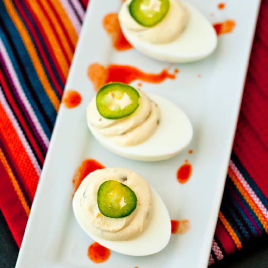 Jalapeno Popper Deviled Eggs - Recipe photo by IMPROVkitchen