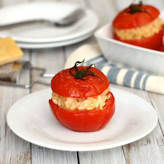Baked Tomatoes Stuffed with Risotto - Recipe photo by ChillyFrosting