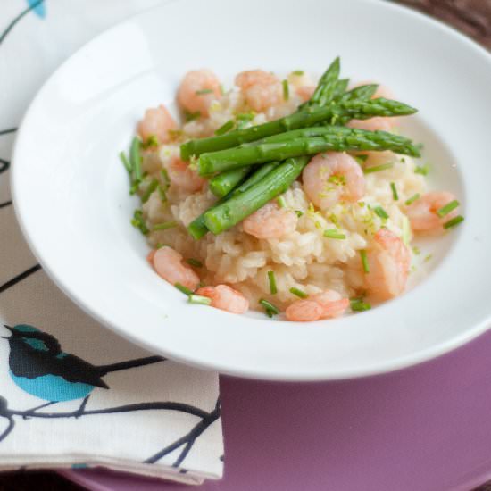 Lime Risotto with Shrimps&Aspargus - Recipe photo by Eitjekookt
