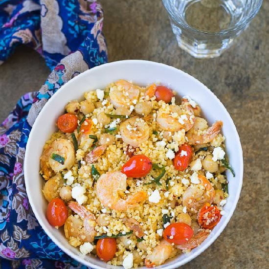 Couscous with Shrimp and Feta - Recipe photo by Rumela