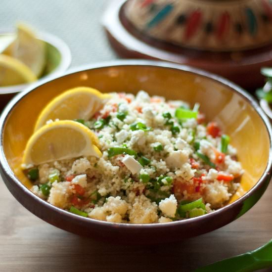 Couscous salad with feta cheese - Recipe photo by Eitjekookt