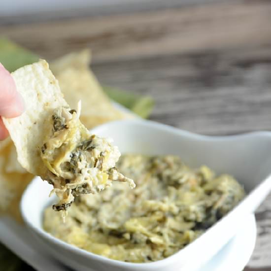 Spinach Artichoke Chicken Dip - Recipe photo by Zestuous