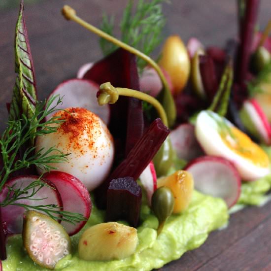 Quail Eggs & Beets 3 Ways - Recipe photo by Aphrocuisine