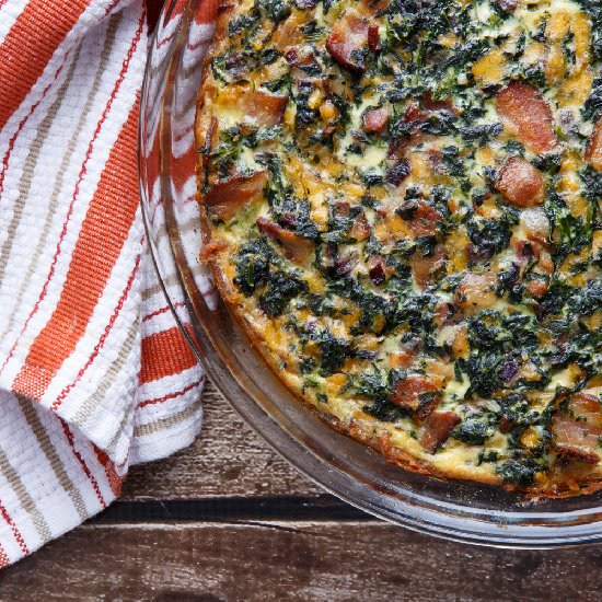 Gluten Free Spinach + Bacon Quiche - Recipe photo by sharedappetite