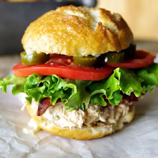 Jalapeno Chicken Salad Bacon Club - Recipe photo by dixie chik cooks