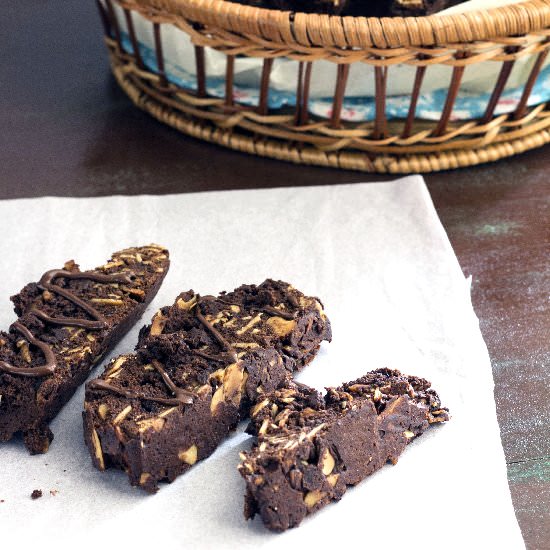 Chocolate Almond Biscotti - Recipe photo by passionnebakes