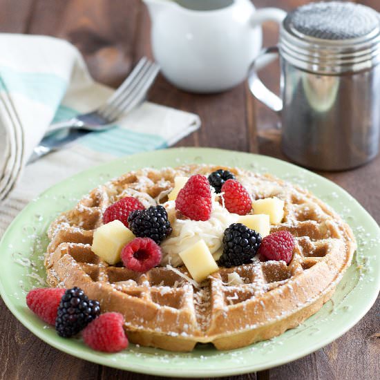 Macadamia Nut Waffles - Recipe photo by Delights of Culinaria