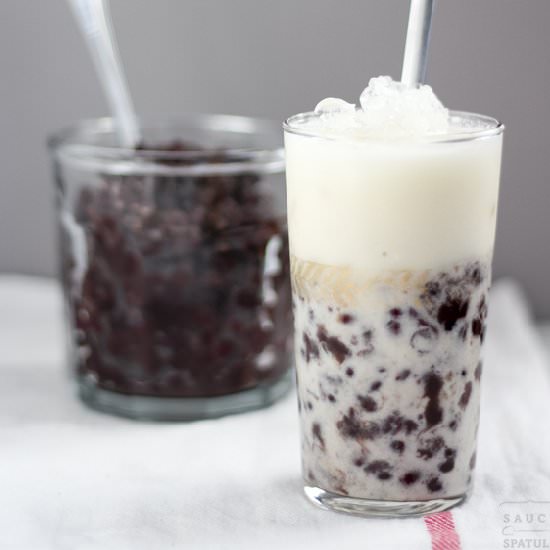 Iced Red Bean with Coconut Milk - Recipe photo by SaucySpatula