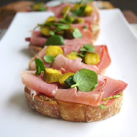 Prosciutto & Mustard Tartine - Recipe photo by healthyrecipeecstasy