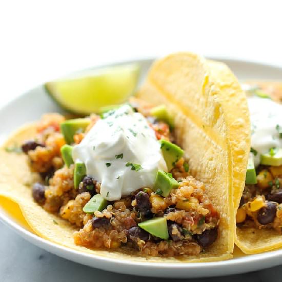Quinoa Black Bean Tacos - Recipe photo by damndelicious