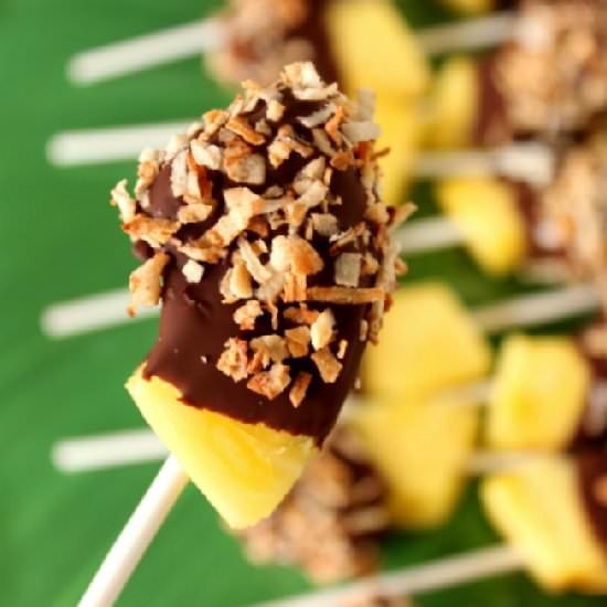 Frozen Chocolate Pineapple Pops - Recipe photo by Kudos Kitchen by Renee