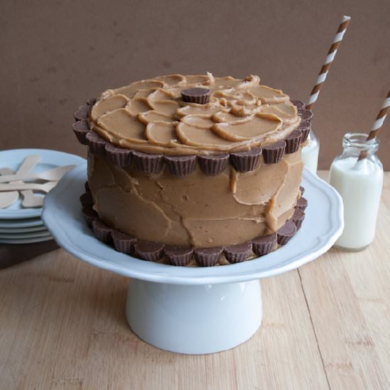 Chocolate Peanut Butter Cake - Recipe photo by butterchantilly