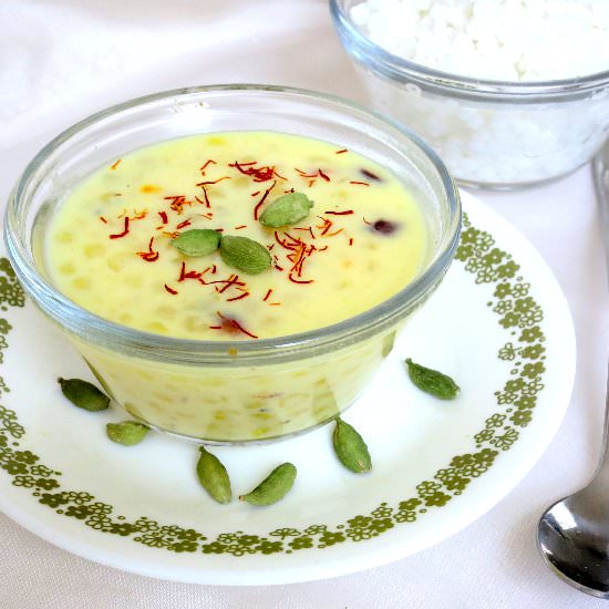Eggless Indian Tapioca Pudding - Recipe photo by dharmakarmaarts
