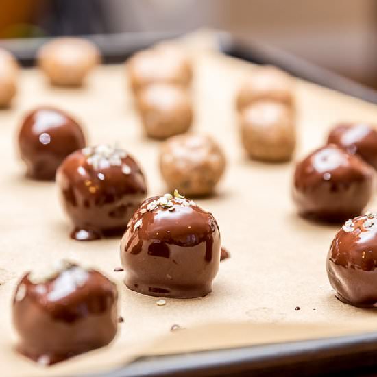 Hemp & Nut Butter Buckeyes - Recipe photo by myveganp